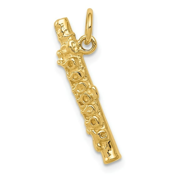 FB Jewels 14K Yellow Gold 3-D Polished Flute Charm