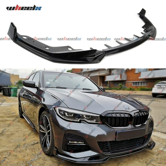 G20 M340i 330i Front M Bumper Lip Splitter Spoiler Gloss Black Compatible for 2019-2022 BMW 3 Series M Bumper Only, MP Style Air Dam Lower Chin Splitter Protection Body Kit