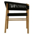 thumbnail image 6 of Dining Side Chair Armchair, Set of 2, Black, Teak Wood, Outdoor Patio Balcony Cafe Bistro Garden Hospitality Restaurant, Modern Contemporary, HB37074, 6 of 11