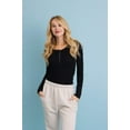thumbnail image 5 of Cotton Long Sleeve Ribbed Henley Top with Buttons, 5 of 11