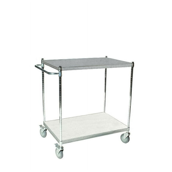 24" Deep x 24" Wide x 39" High 2 Tier Solid Galvanized Shelf Cart