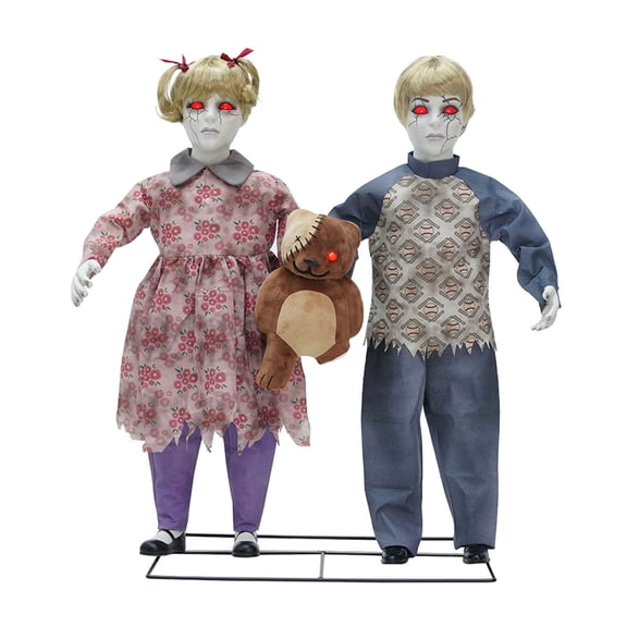 Haunted Hill Farm Red LED Plug-in. (3V) Apocalypse Twins Halloween Animatronic 3-Ft.