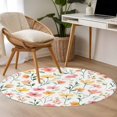 thumbnail image 4 of Spring Floral Round Area Rug 3.3 FT, Non Slip Small Entryway Kitchen Mat, Summer Flowers Watercolor Botanical Washable Soft Circular Rug Non-Shedding Door Mat for Bathroom Playroom Kids Room, 4 of 9