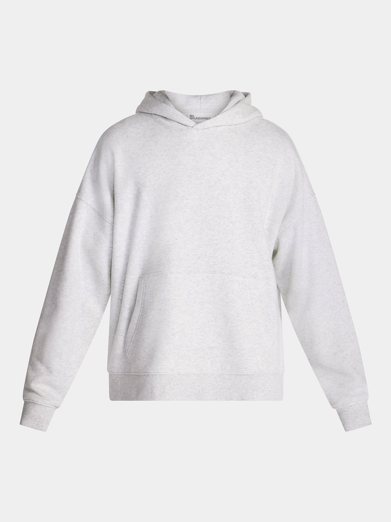 No Boundaries Boxy Fit Oversized Fleece Hoodie with Long Sleeves, Men's XS-4XLT