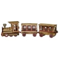 thumbnail image 1 of 1 Set of Creative Christmas Train Three-section Small Train Wooden Craft, 1 of 1