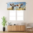 thumbnail image 2 of Western Cow Curtain Valances Retro Wild Flowers Rural Natural Scenery Thermal Insulated Room Darkening Curtain for Dinning Room 54 by 18 in, 1 Panel, 2 of 6