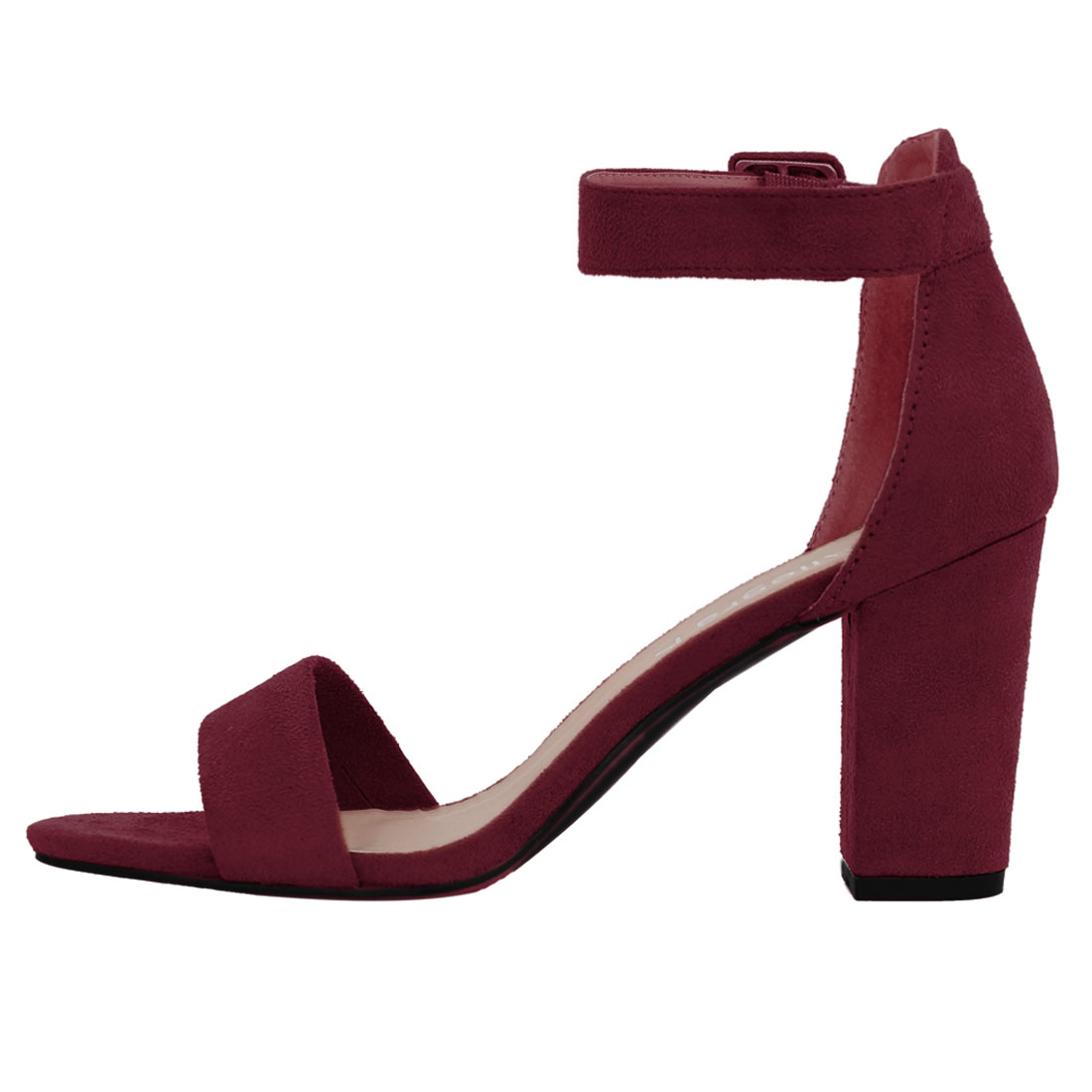 burgundy ankle strap heels