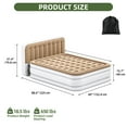 thumbnail image 6 of Uforic Queen Air Mattress with Pump and Integrated Headboard, 18in Flocked Top Inflatable Bed, Brown AirBed for Home & Guest Comfort, 6 of 8
