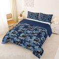 thumbnail image 2 of Castle Fairy Vintage Camo Moose Full Size Comforter Sets 3-Piece,Polka Dots Bedding Comforter Set,Medium Blue,Navy Blue Reversible,1 Comforter and 2 Pillowcases, 2 of 6