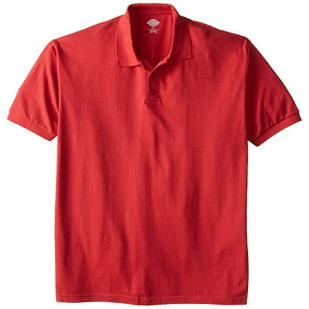 Dickies Men's Big Short Sleeve Pique Polo, English Red, 2X