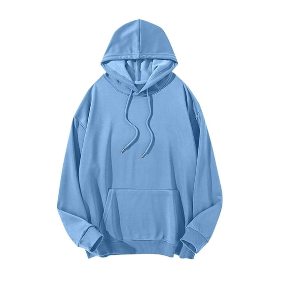 KeShDi Sherpa Hoodie Mens Sweatshirts Hoodies Men's Casual Hoodie Men's Hoodie Long Sleeved Sky Blue S