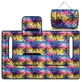 thumbnail image 4 of COEQINE Golf Cart Accessories Seat Covers with 4 Pockets, Foldable Design for Easy Carry Quilted Towel Seat Cover Easy to Install for EZGO Yamaha Club Cars, Trendy Artistic Tropical Palm, 4 of 8