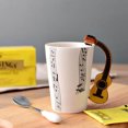 thumbnail image 4 of Ceramic Cup Coffee Mug Instrument Mug Creative Gift Black Musical Instrument Handle Cup Guitar Stave, 4 of 9