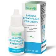 Ear Wax Removal Drops for Clogged Ears by Tilcare - Earwax Softening Drops that Are Effective for Ear Cleaning of Adults and Kids - Earwax Remover Drops that Safely and Gently Wash the Ear - 0.5 fl oz