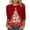 Christmas Shirts-A81 Red, variant on Mifsaly Plus Size Christmas Shirts for Women 3/4 Sleeve Loose T-Shirts Merry Xmas Tree Print Crewneck Tops Pullover Family Party Funny Blouse 2025 Holiday