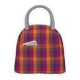 thumbnail image 1 of Balery Orange and Purple Plaid Bolsa de Almuerzo para Mujeres, Caja de Almuerzo, Bolsa de Almuerzo Pequeña Impermeable, Tote de Almuerzo Reutilizable con Gran Capacidad, 1 of 6