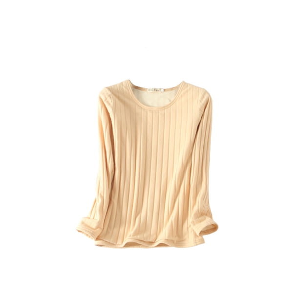 Qarigey Ropa interior Camiseta Mujer Cálido Grueso Algodón A prueba de viento Ropa interior sin rastro Ropa cómoda Manga larga Invierno Prendas para la parte del cuerpo Tez, complexión L L Qarigey AP013131-18