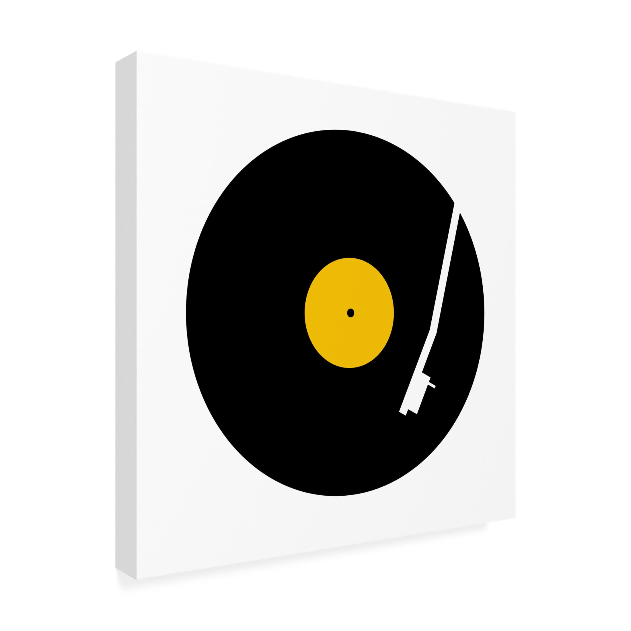 Canvas Wall Art - Tom Quartermaine 'Yellow Abstract Vinyl Square' Wall Art for Living Room, Bedroom, or Office Décor by Trademark Fine Art - 24 x 24 Inches