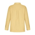 thumbnail image 4 of Womens Cotton Linen Button Down Shirts 2026 Spring Casual Long Sleeve Tees Solid Color Loose Work Tops Pockets Dressy Lightweight Comfy Outfits Going Out Tops Ladies Fashion Trendy, 4 of 7