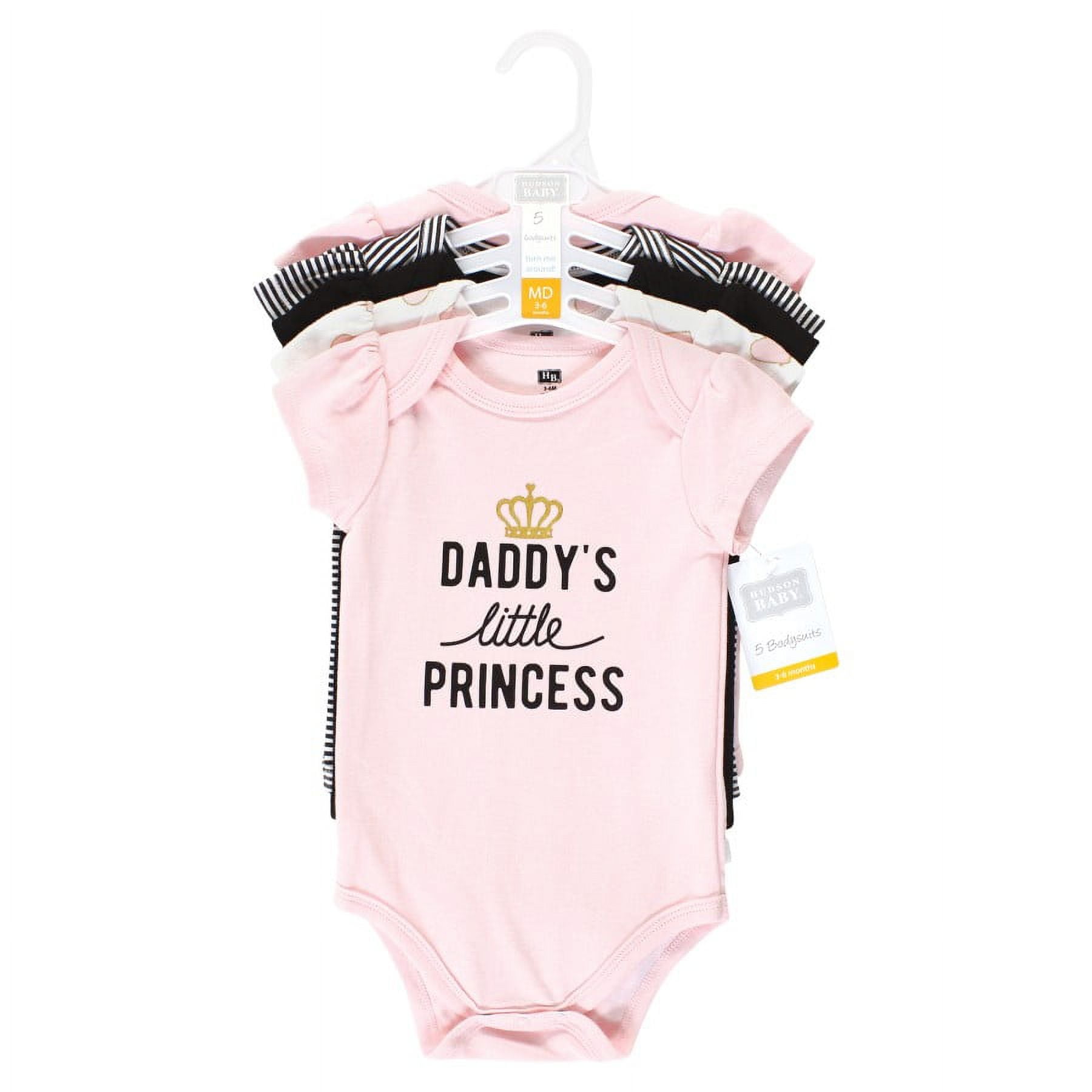 Hudson Baby Short Sleeve Bodysuits, 5-Pack, Newborn- 24 Months