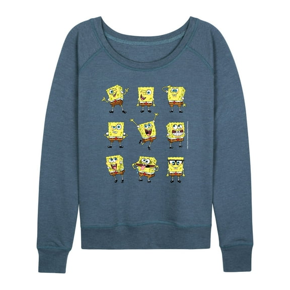 SpongeBob SquarePants - SpongeBob SquarePants - Grid - Ladies French Terry Long Sleeve Shirt