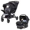 thumbnail image 1 of Baby Trend Sit N' Stand Tandem Double Stroller 2.0 DLX and EZ Lift Plus Lightweight Infant Cozy Covered Car Seat with 5 Point Safety Harness, Storym, 1 of 5
