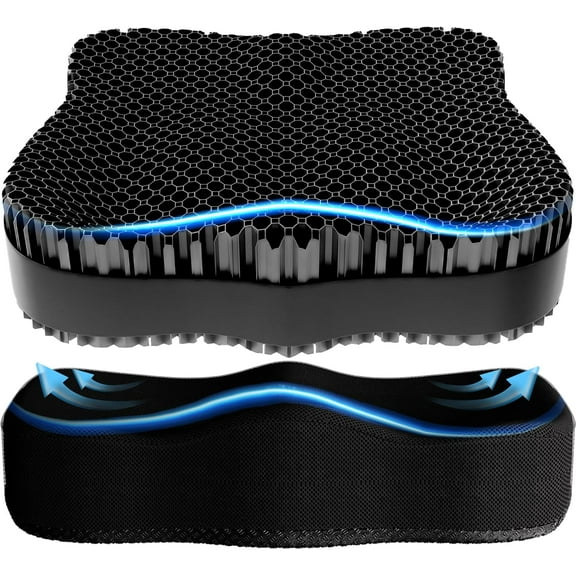 Gel Seat Cushion, Office Chair Seat Pad Cushion for Long Sitting Relieve Sciatica, Back, Pressure Sore Ulcer Pain, Anti-Slip Egg Cushion for Office Chairs Car Stadium