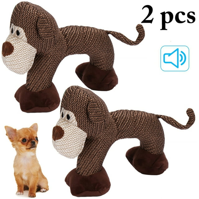 2PCS Animal Dog Squeaky Toy Cartoon Animal Pet Chew Toy Animal Dog Bite Toy