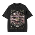 thumbnail image 1 of Hombres Mujeres Sleep Heavy Band Tokens Camiseta Impresa Lavada Vintage Novedad Camisetas, 1 of 5