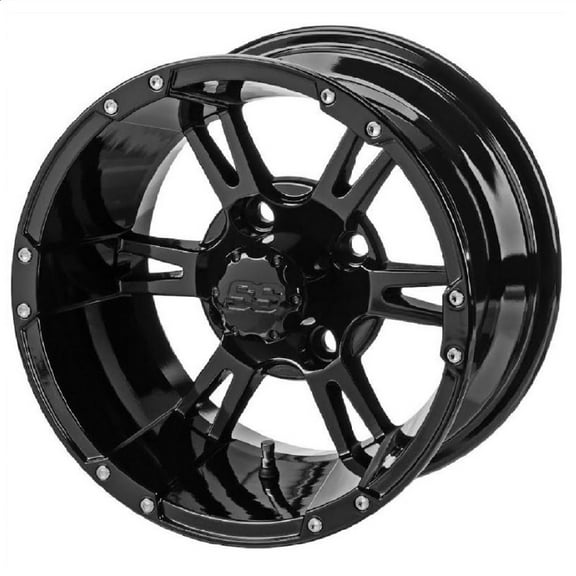 LSI Raptor 12x7 Golf Cart Wheel - Gloss Black 3 4 [12182X]