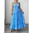 thumbnail image 4 of Plus Size Casual Vacation Sweet Plaid Cherry Pattern Camisole Dress, 4 of 8