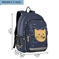 thumbnail image 2 of FORMRS Unisex School Backpack 17" Student Travel Bag with Laptop Compartment, Orange Cat Planet, 2 of 7
