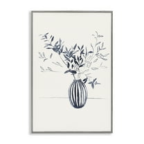 Stupell Industries Minimal Bud Vase Botanical & Floral Painting Gray Framed Art Print Wall Art, 20 x 30