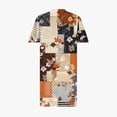 thumbnail image 5 of Pisexur Robes d'Été pour Femmes Mode Multicolore à Imprimé Floral Robe Soleil Décontractée Ample à Col en V à Manches Courtes Robes T-Shirt Fluides Surdimensionnées Robe Soleil avec Poches Grande Taille Robe Midi G-5TG, 5 of 5