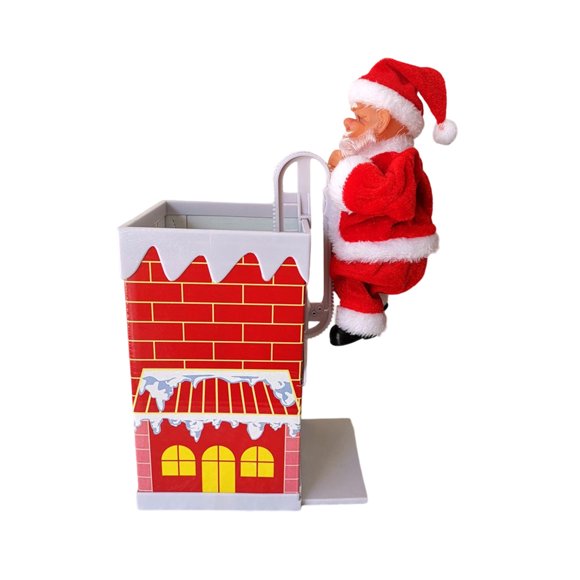 Échelle de Noël Grimpant Père Noël, Ornement de Père Noël Grimpant avec Musique, Décoration Suspendue pour Foyer, Tissu Doux Décor des Fêtes pour Manteau Escaliers Mur, Cadeau d'Ambiance Festive
