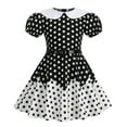 thumbnail image 2 of Spazoro Kids Girls Dresses, Fashion Short Sleeve Solid Color Round Neck Princess Dress for Child Girls Black Size 4-5T, 2 of 6