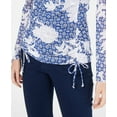 thumbnail image 3 of I.N.C Womens Tie-Front Pullover Blouse, Blue, X-Large, 3 of 3