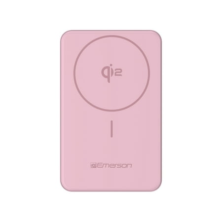 Emerson Power Bank with 15W Qi2 Magnetic Wireless Charging and 20W Wired Output Charging, Pink - PBW1010P