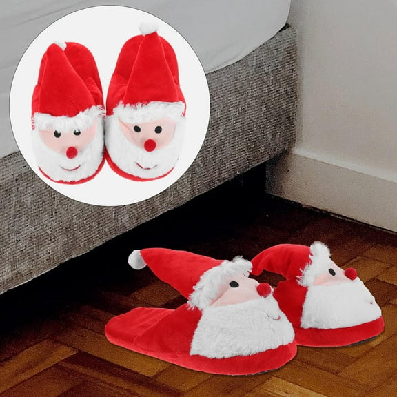 NIYANGLE 1 Pair Santa Shoes for Christmas Holiday Multi Color Non-slip Mute Durable Comfortable Wearing