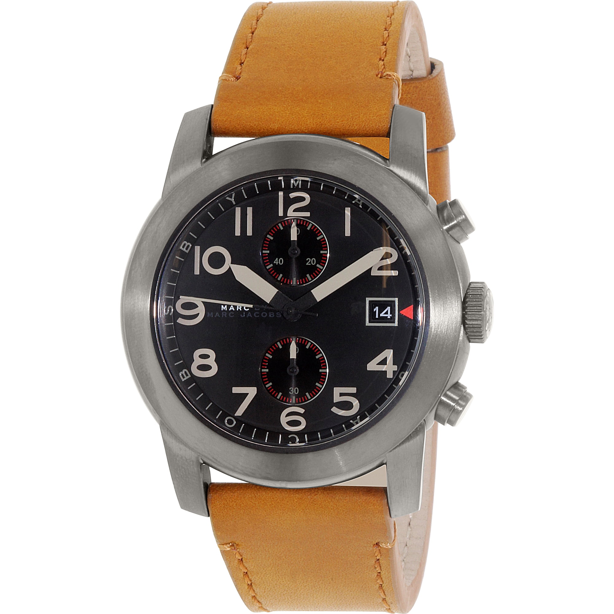 Marc by Marc Jacobs Men s Larry MBM5082 Brown Leather Quartz Fashion Watch Walmart