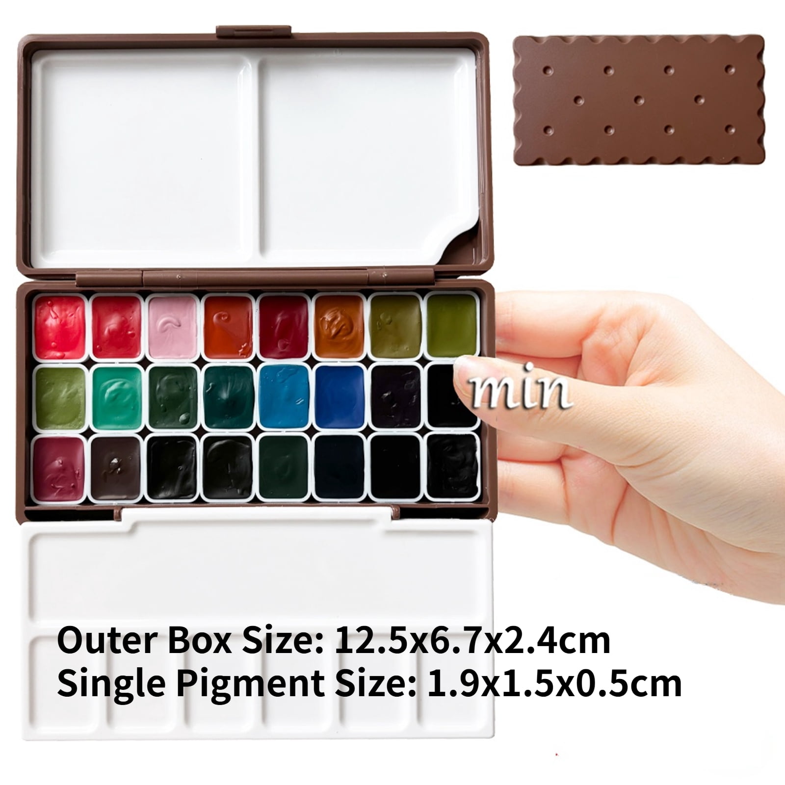 Holbein Artist's Watercolor 1ml,24 Colors Watercolor Paint Set in a Box for Students, Beginners Artists
