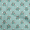 thumbnail image 1 of oneOone Cotton Poplin Twill Dusty Teal Green Fabric Florals Quilting Supplies Print Sewing Fabric By The Yard 56 Inch Wide, 1 of 4