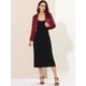 thumbnail image 4 of Abrigo de piel sintética Allegra K chaqueta corta sin cuello para mujer Vino rojo L, 4 of 6