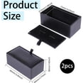 thumbnail image 2 of 2 Pcs Velvet Cufflink Tie Clip Box Black Storage Gift Box Jewelry Display Box for Engagement Birthday Anniversary 3.35×1.77inch, 2 of 7