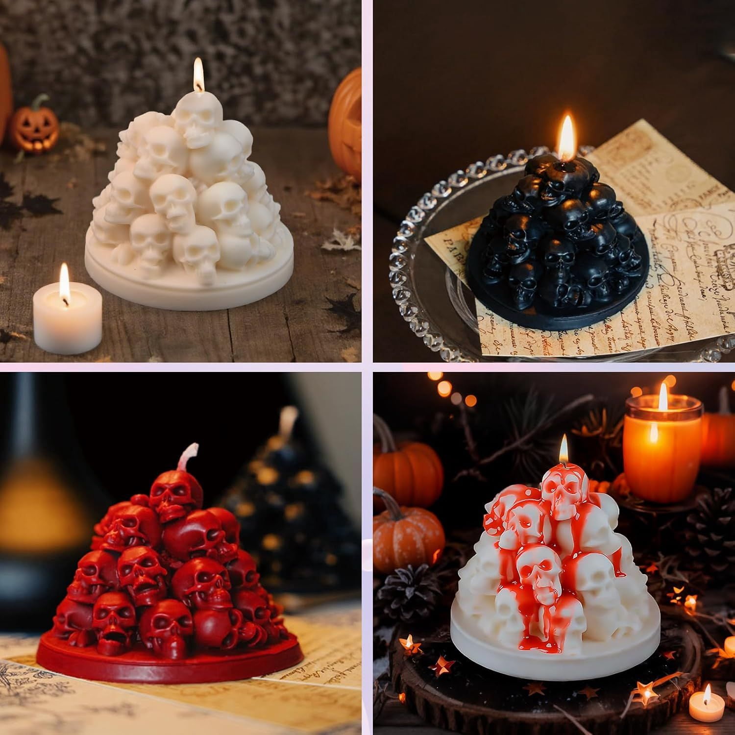3D Skull Silicone Mold for Resin Candle Soap and Whiskey Ice Making