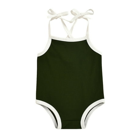 

Toddler Girls Bodysuits Patchwork Sleeveless Ribbed Bodysuit Daily Kids Children Clothes Cartoon Trendy Soft Cute Outwear Streetwear Spring Summer Rompers Jumpsuits