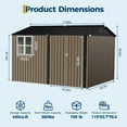 thumbnail image 2 of 10X8 FT Storage Shed,Outdoor Storage Shed with Windows & Double Doors,Outdoor Tool Shed with 450 Cu Ft Space,Metal Sheds Outdoor Storage for Garden, Backyard, Patio and Backyard, 2 of 8