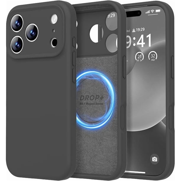 Funda de Silicona Premium, Forro de Microfibra, a Prueba de Golpes, para iPhone 17 Pro 6.3", Negro