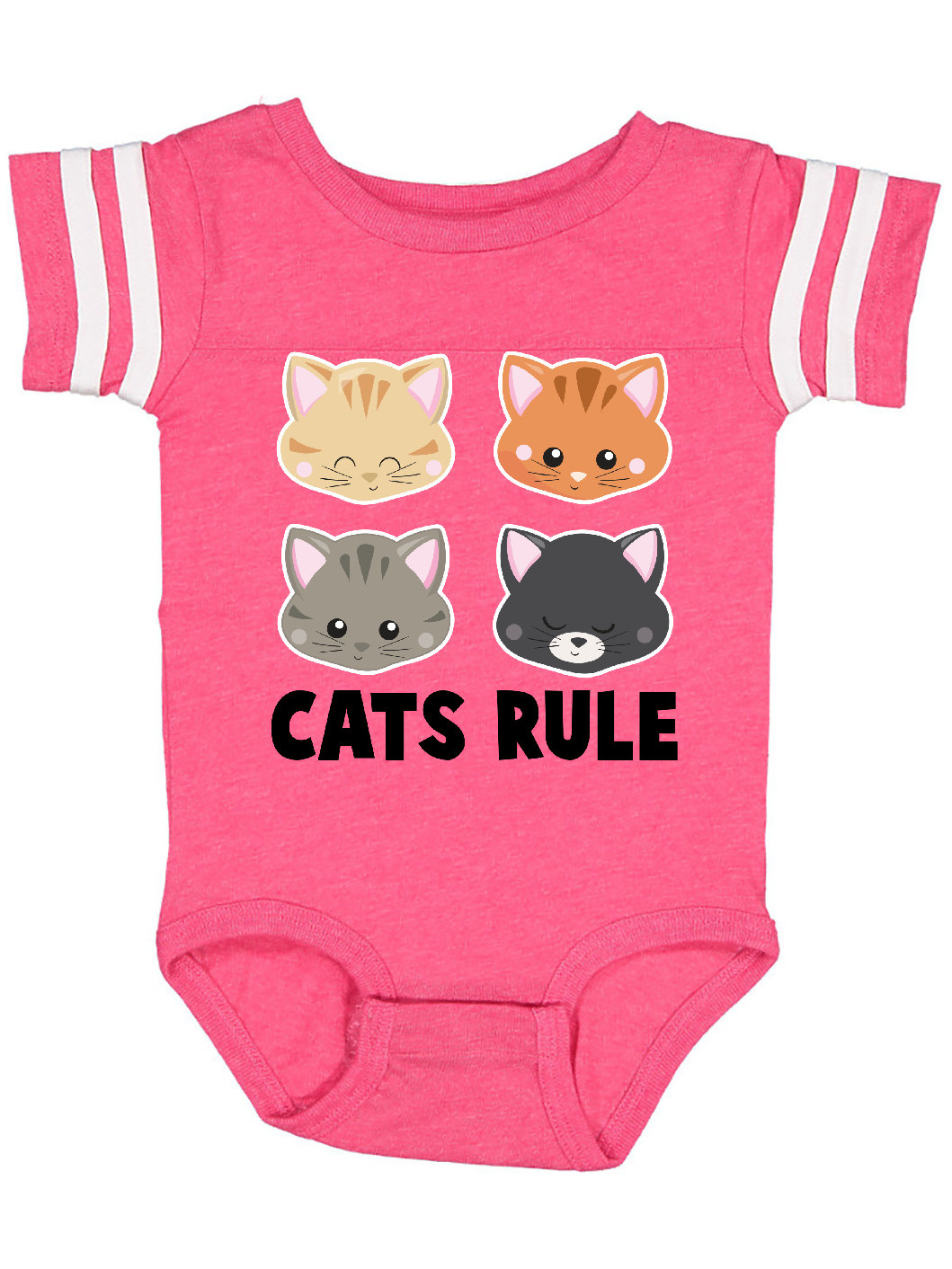 inktastic Cats Rule with Cat Heads Infant Creeper
