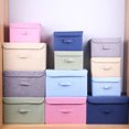 thumbnail image 5 of Bellella Boîte de Rangement en Coton et Lin Pliable en Tissu Cube pour Vêtements Organisateur à Fermeture Éclair avec Couvercle et Poignée, 5 of 5